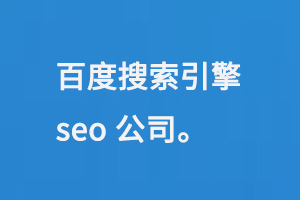 百度搜索引擎seo公司