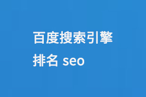 百度搜索引擎排名seo